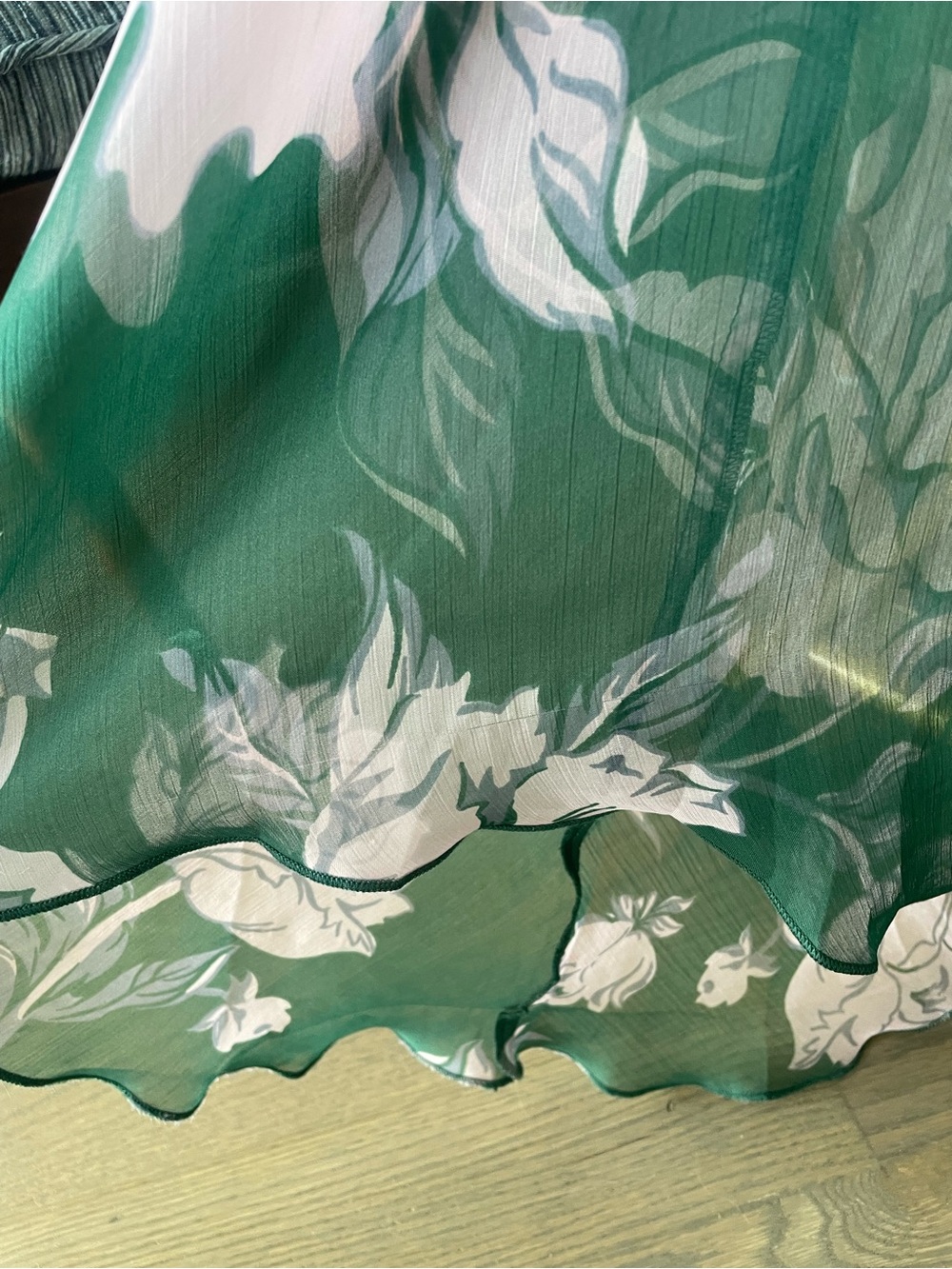 ASOS Green and light Purple Floral High-Low Ruffle Dress - Picture 7 of 7